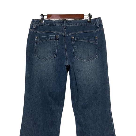 Madison Bootcut Bling Mid Rise Rhinestone Jeans Blue - Picture 7 of 12